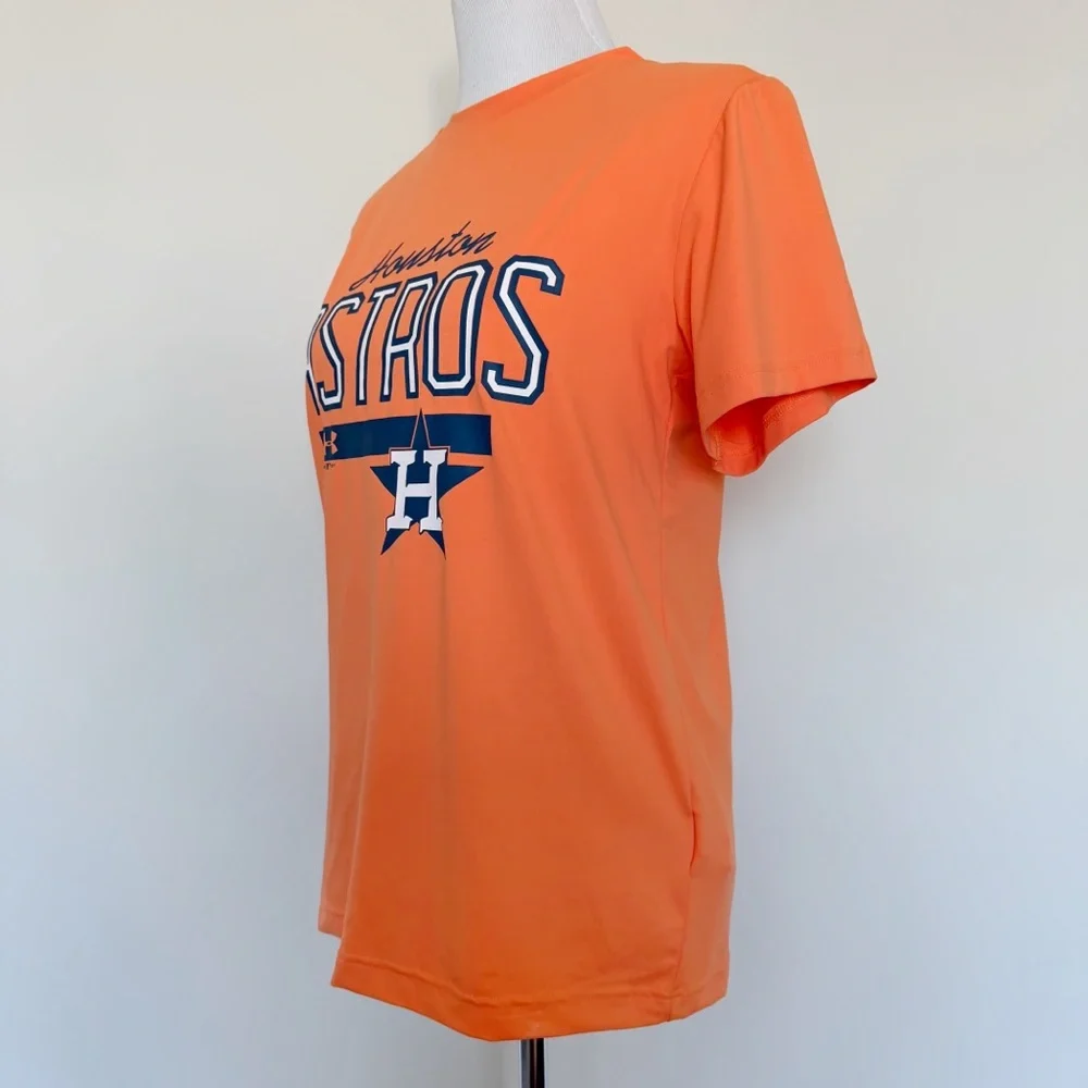 Under Armour Houston Astros MLB T-Shirt Mens Size Small Orange Baseball Fan Gear